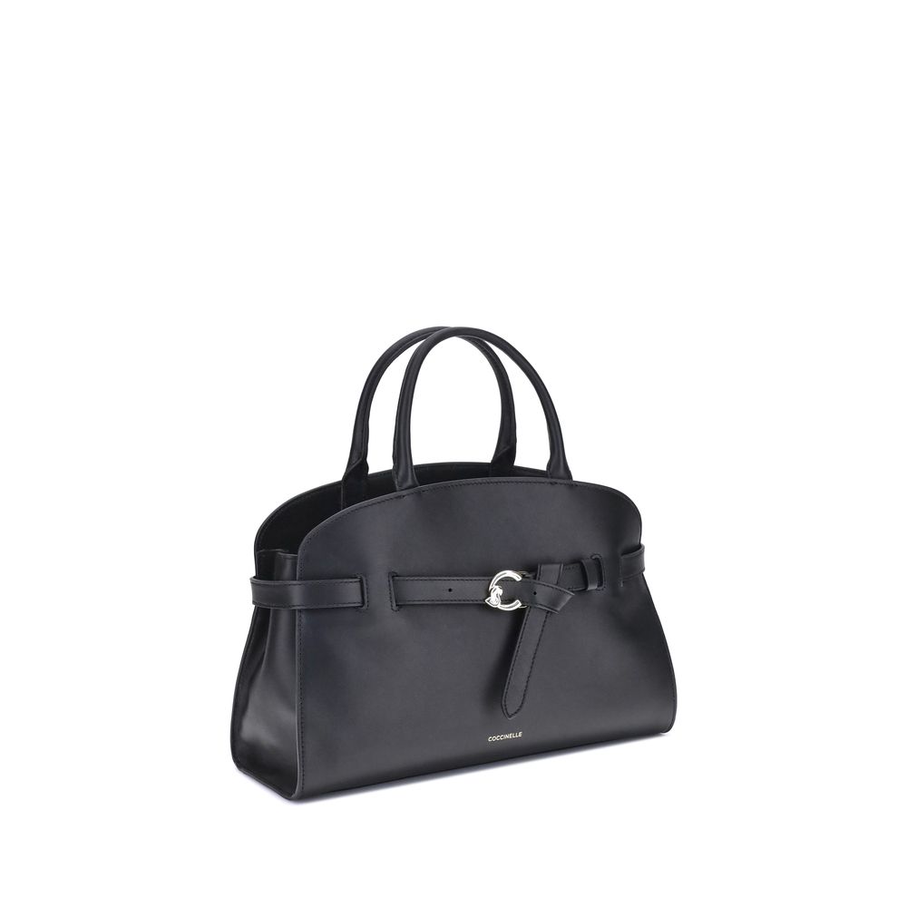 Elegant black leather handbag with spacious interior