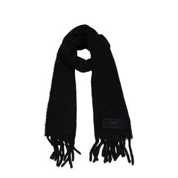 Black leather scarf front view