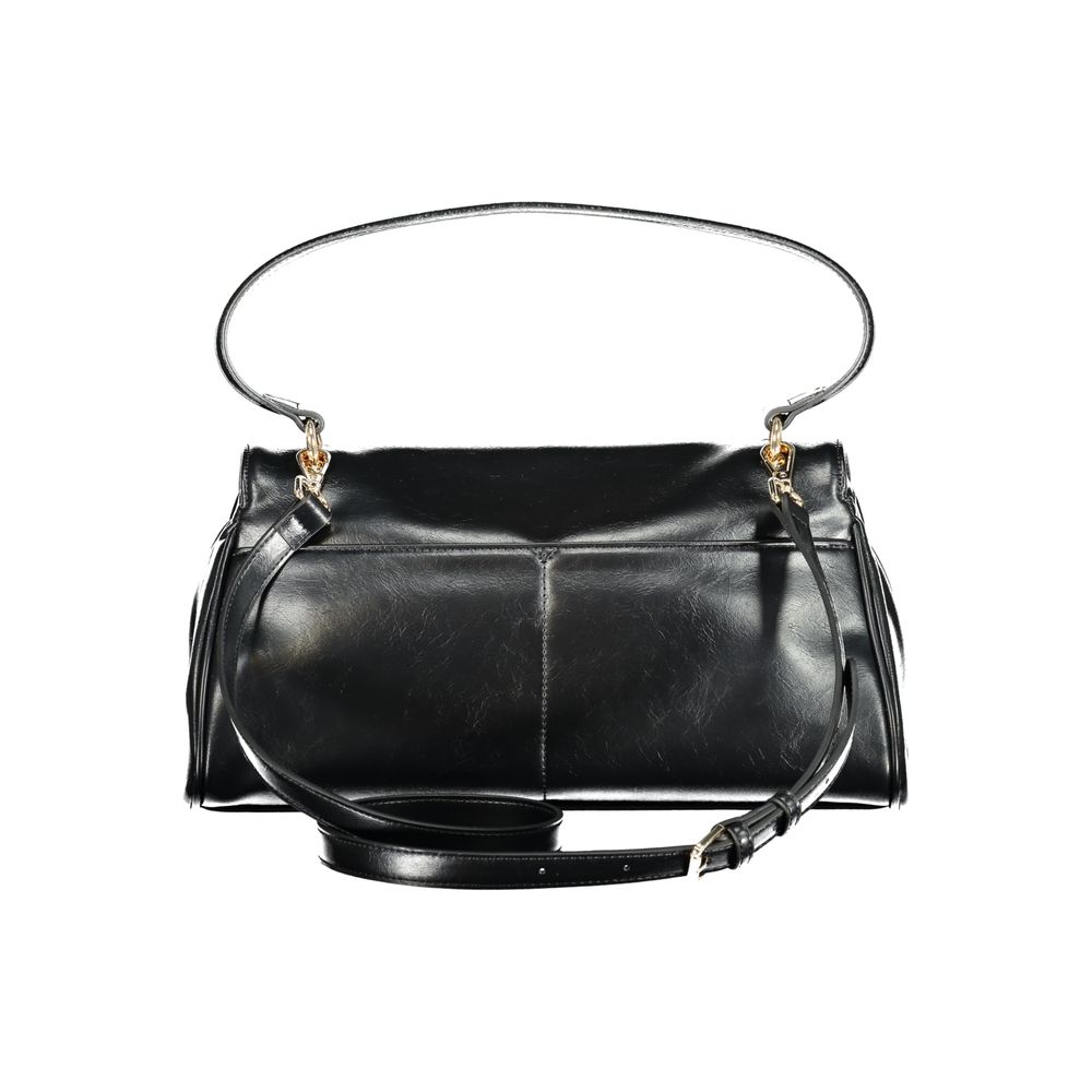 black-polyurethane-women-handbag-side-view