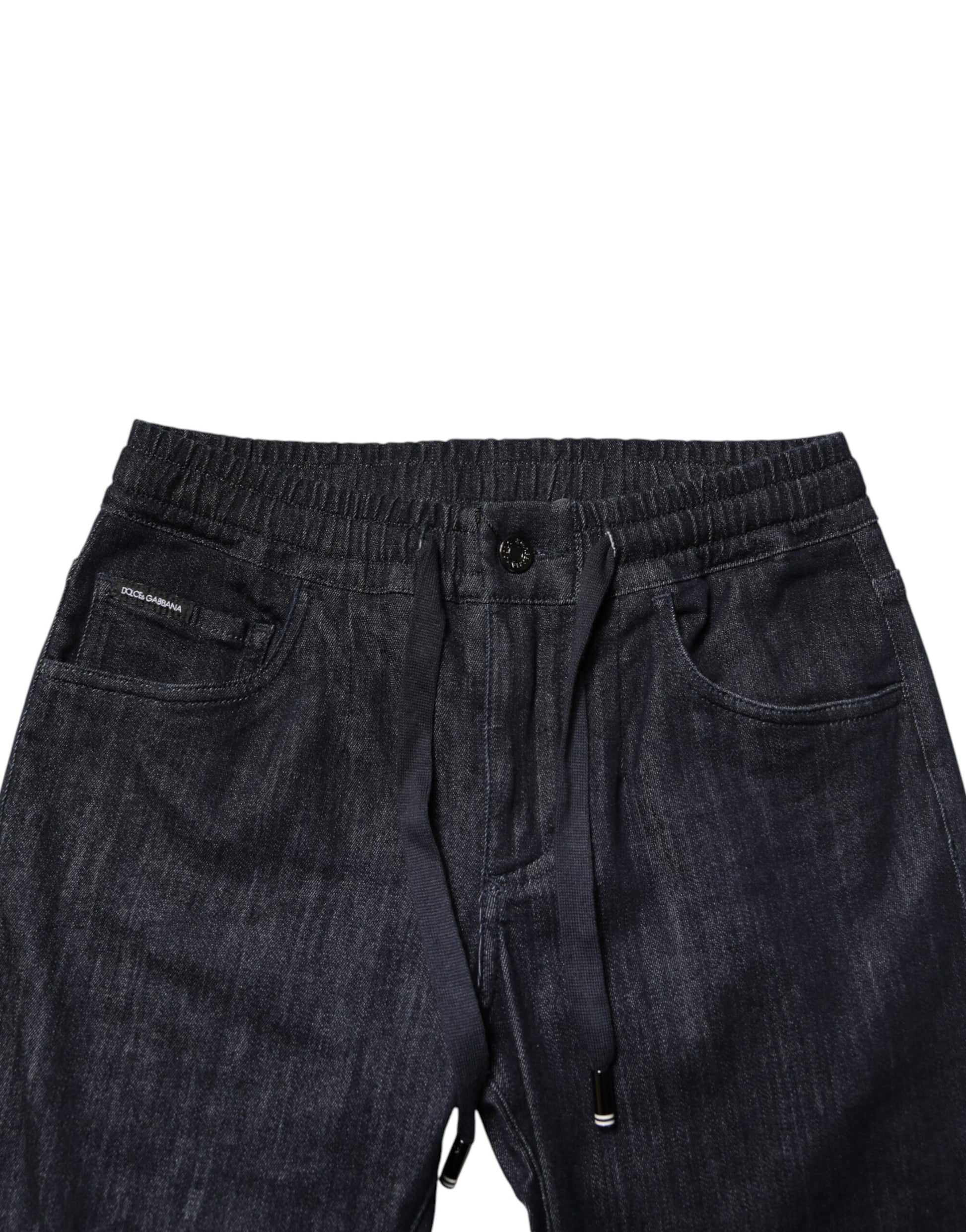 Black cotton stretch skinny denim men’s jeans