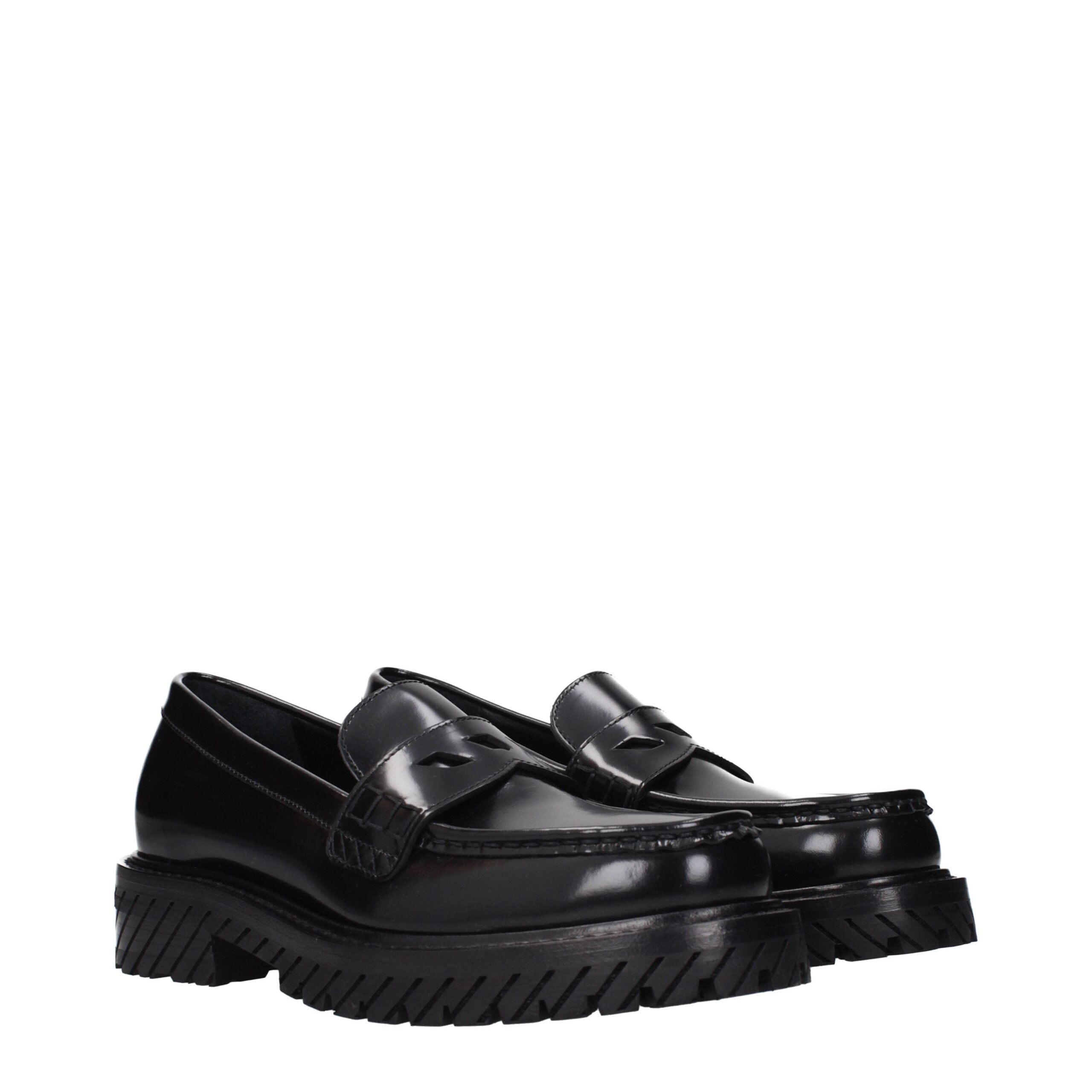 black‑leather‑slip‑on‑loafer‑side‑view