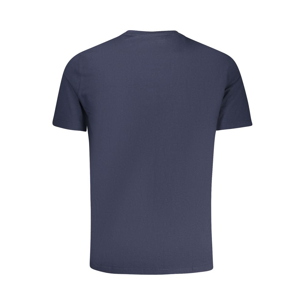 Blue cotton men’s T‑shirt back view  