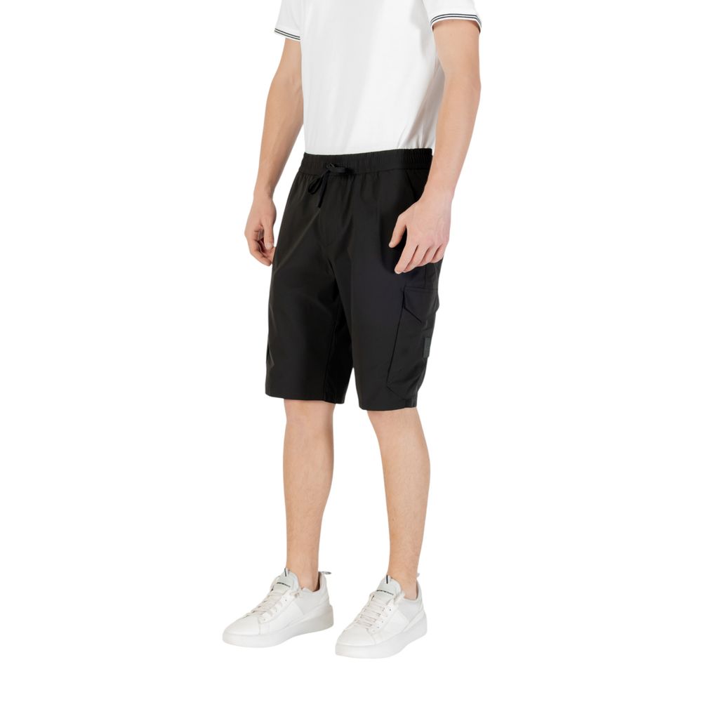 black cargo Bermuda shorts front view