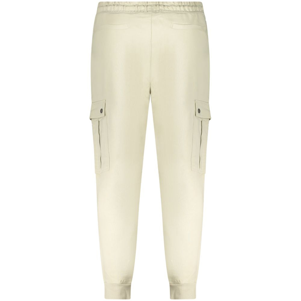 Boss men’s beige cotton luxury sweatpants back view 