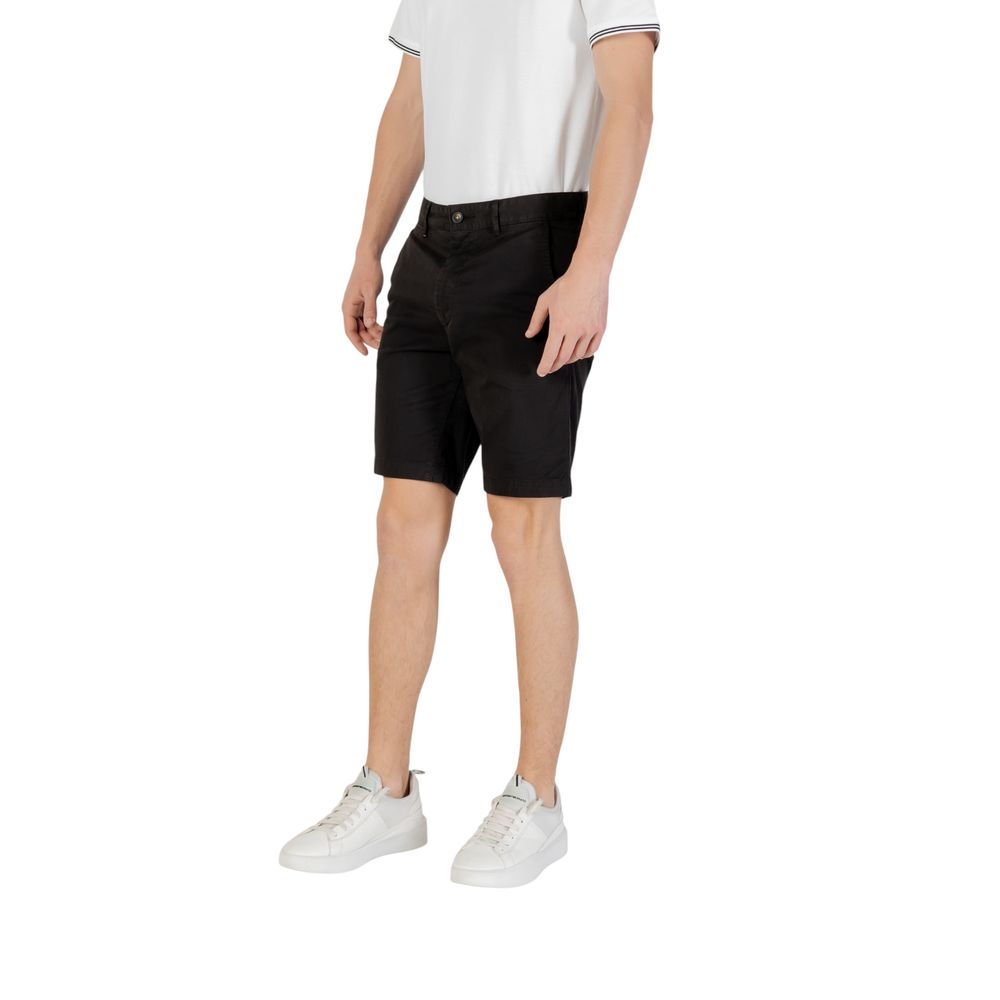 black slim Bermuda shorts front view