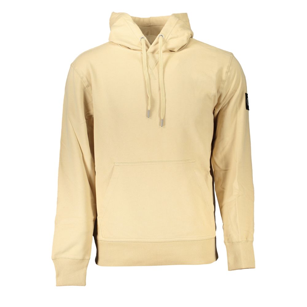 Calvin Klein men’s beige regenerative cotton hoodie front view