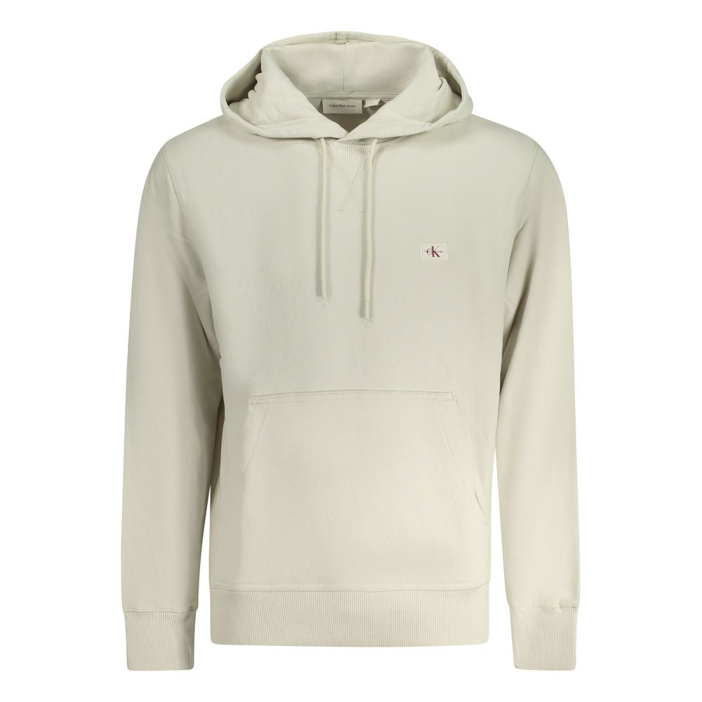 Calvin Klein beige cotton men’s hoodie front view