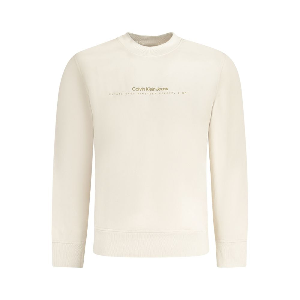 Calvin Klein men’s beige essential cotton sweatshirt front view