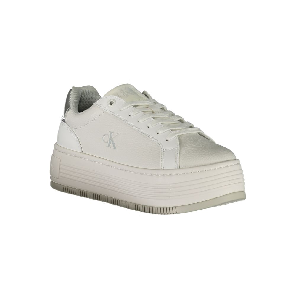 Calvin Klein bianco leather women’s sneaker front view