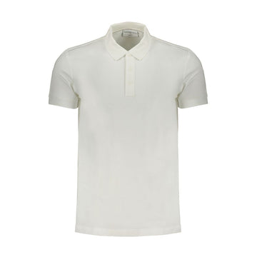 Calvin Klein men’s bianco stretch cotton polo shirt front view