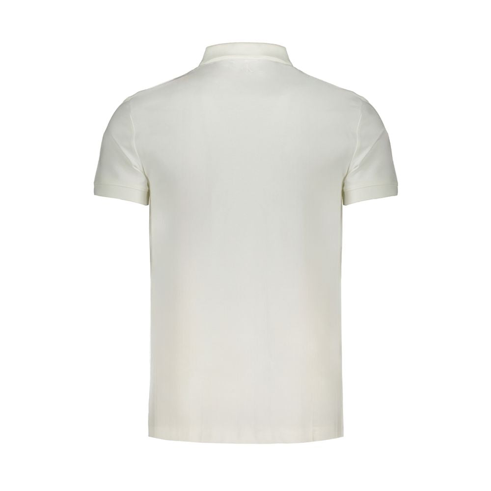Calvin Klein men’s bianco stretch cotton polo shirt front view