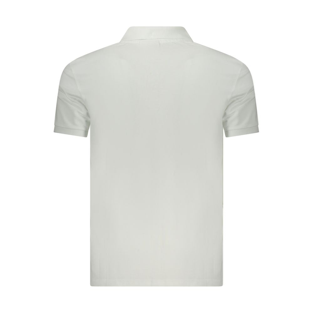 Calvin Klein bianco white cotton polo shirt back view  