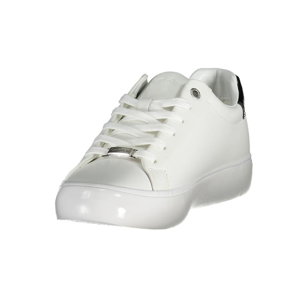 Calvin Klein Bianco white leather sneakers detail