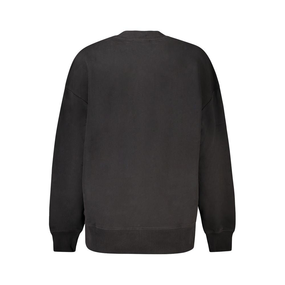 Calvin Klein black cotton crewneck sweater back view 