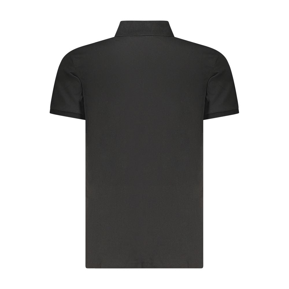 Calvin Klein black cotton polo shirt back view 