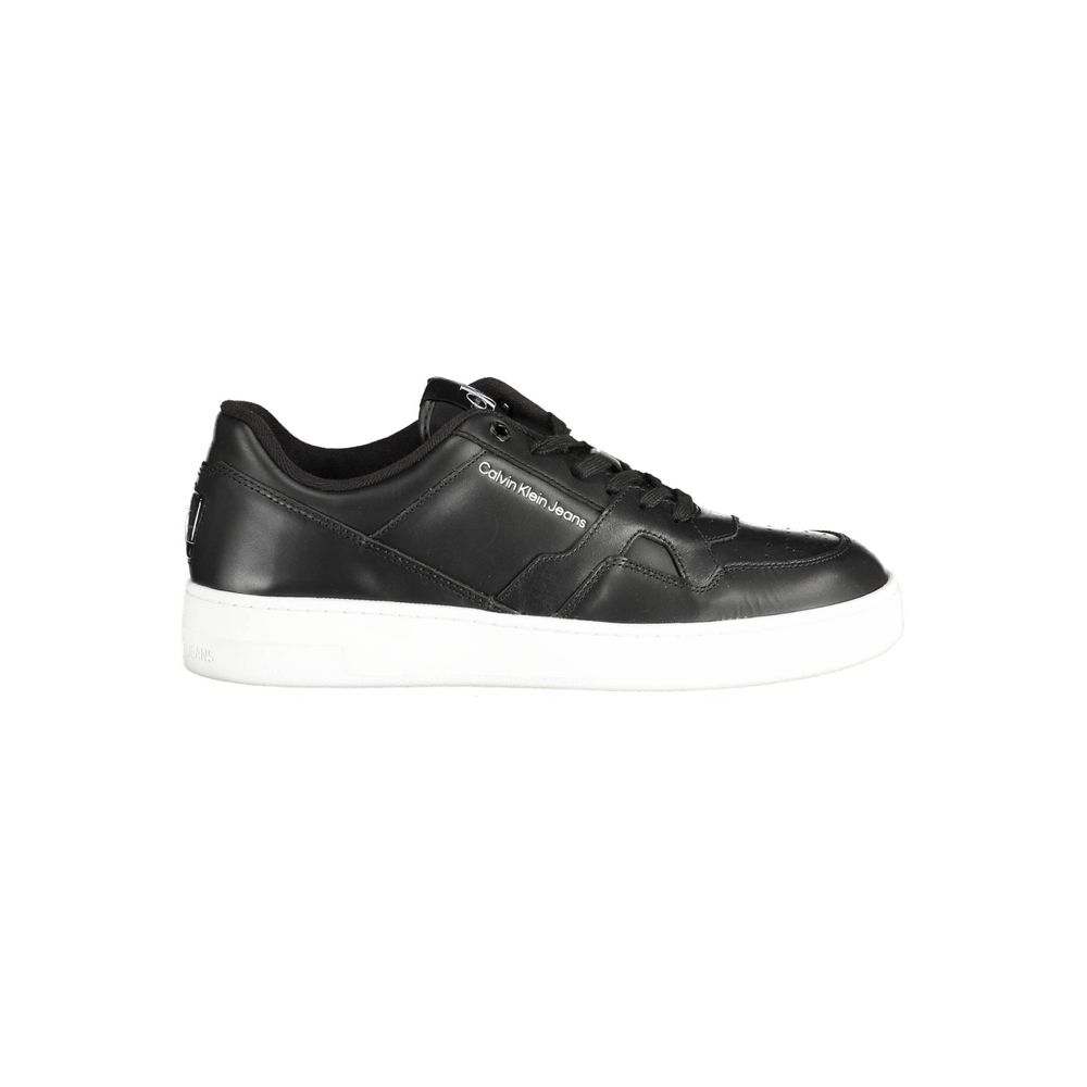 Calvin Klein black dynamic graphic sneakers men front view