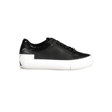Calvin Klein black leather sneakers women front view