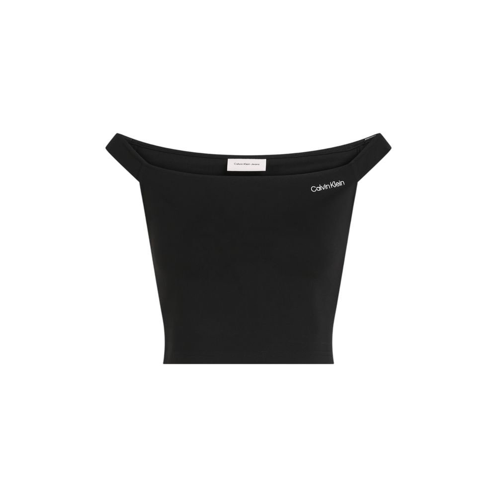 Calvin Klein black logo Bardot Milano top luxury knitwear  