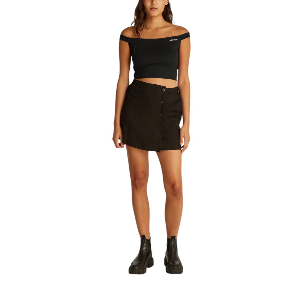 Calvin Klein black logo Bardot Milano top styled outfit