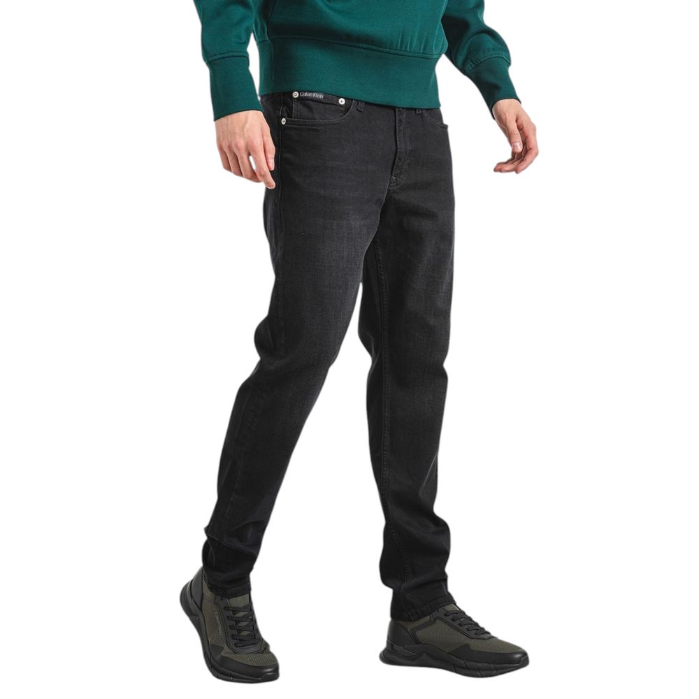 Calvin Klein black slim taper jeans men fit detail