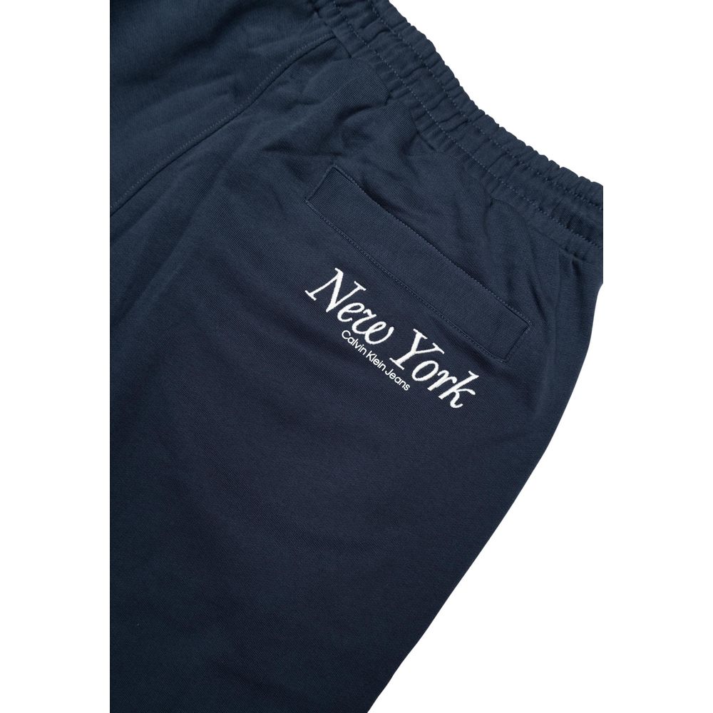 Calvin Klein blue New York script joggers men back view