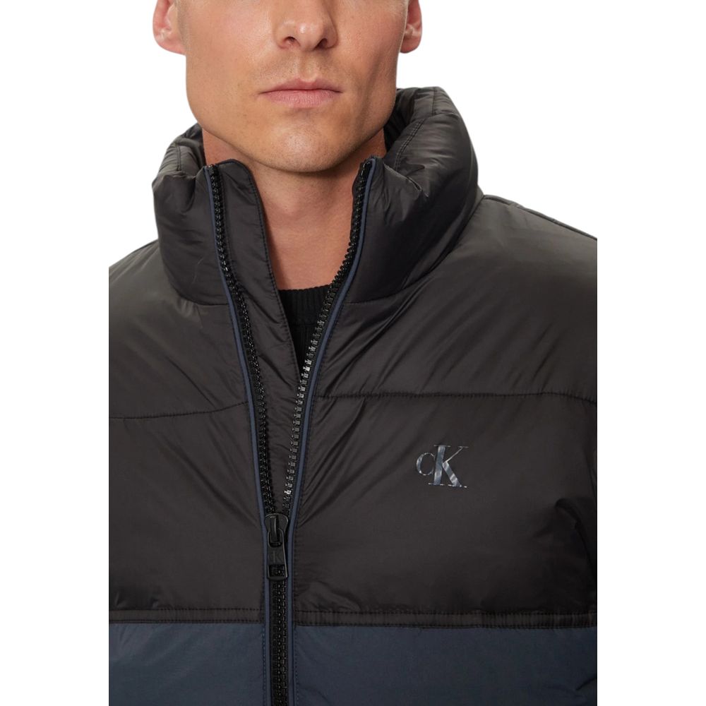 Calvin Klein blue non down blocking puffer detailed view