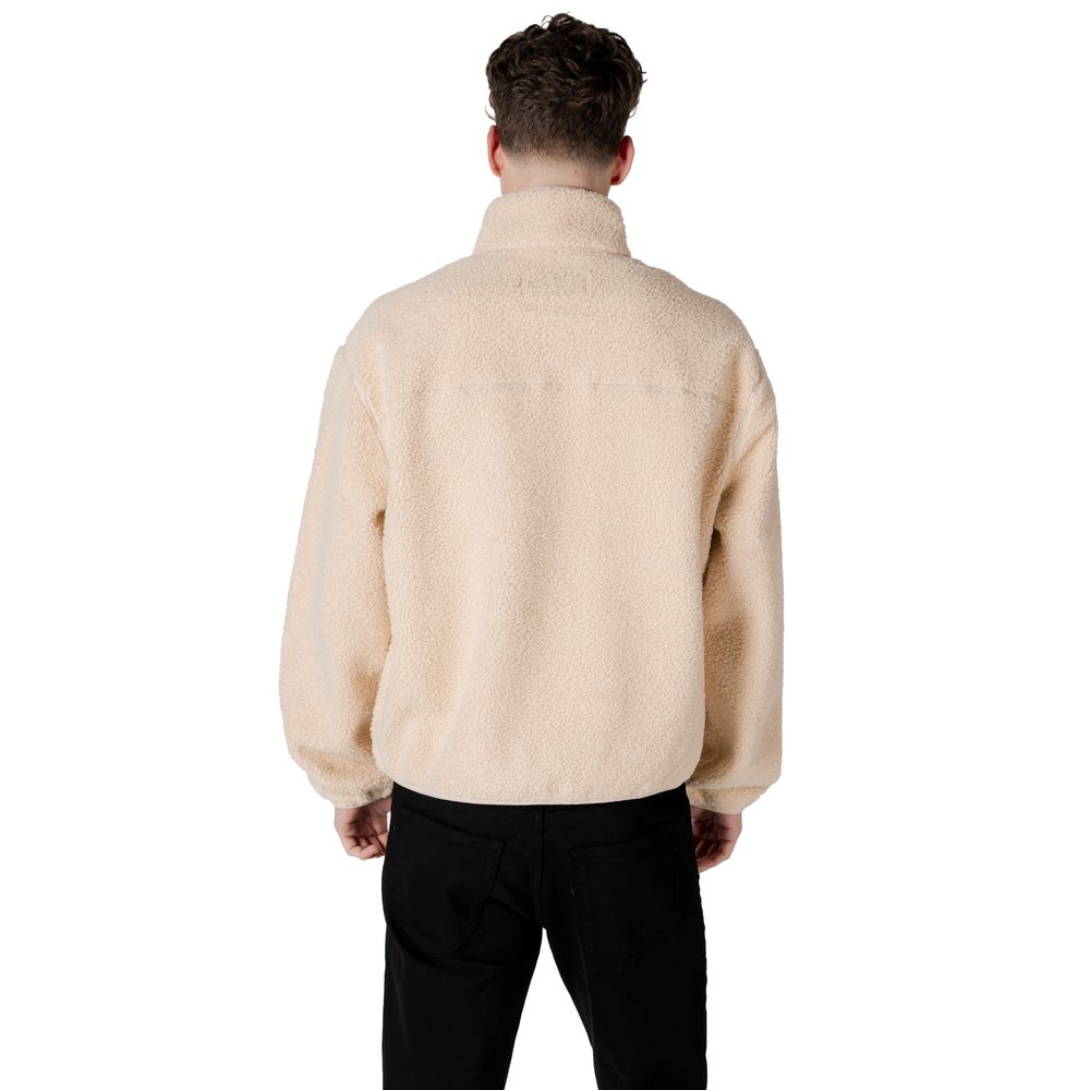 Calvin Klein cream sherpa shell jacket men side view