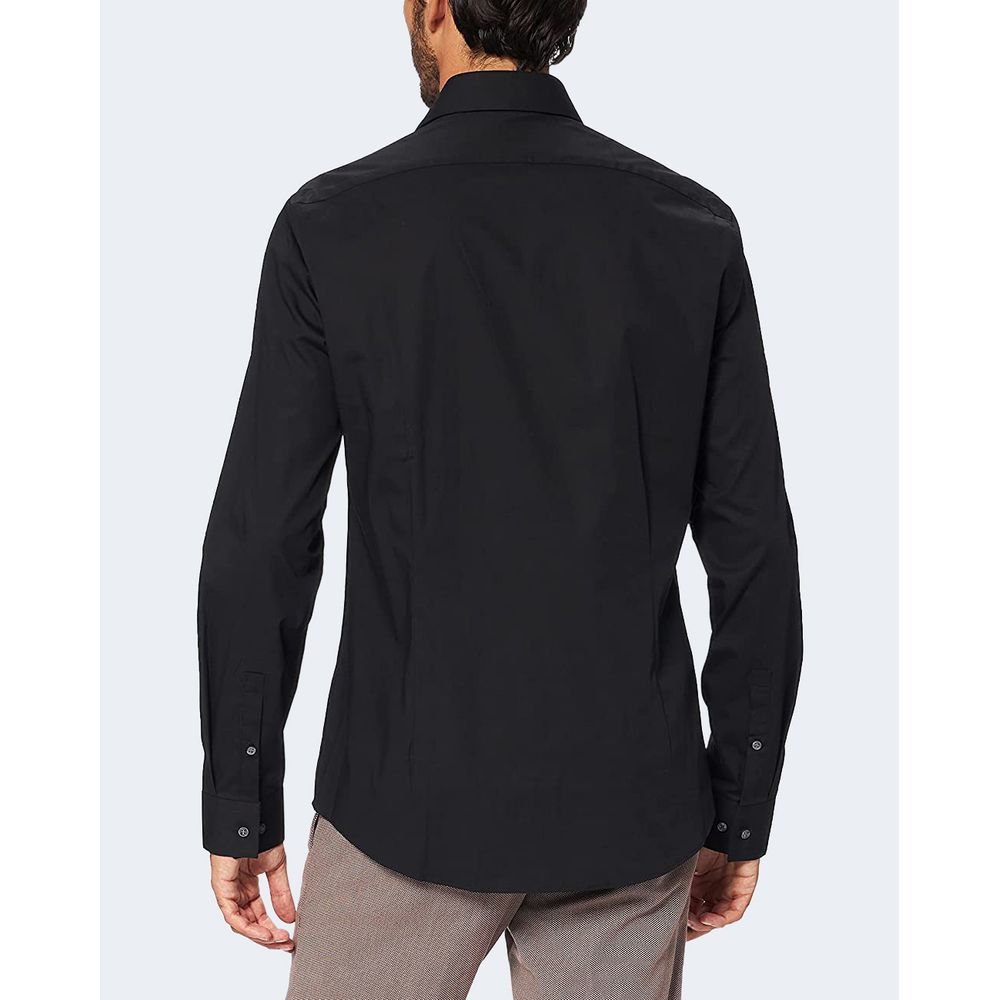 Calvin Klein men’s nero stretch poplin dress shirt back view