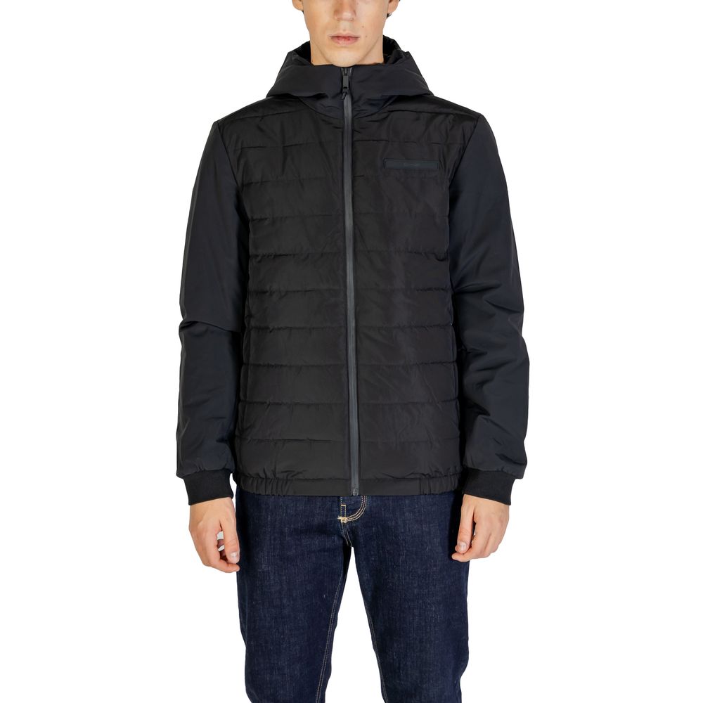 Calvin Klein men’s nero technical mix media jacket front view