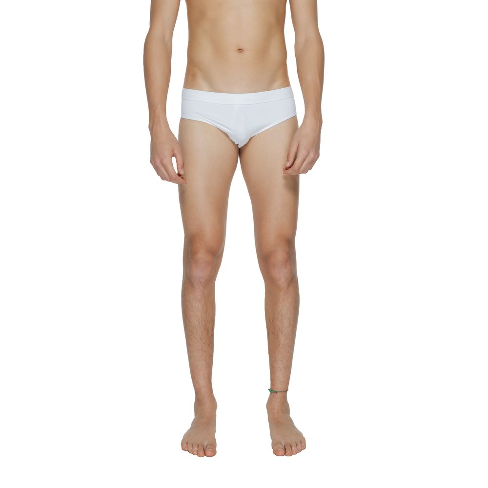 Calvin Klein men’s white core logo swim briefs front view