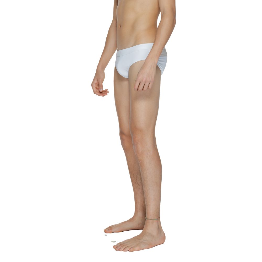Calvin Klein men’s white core logo swim briefs side view