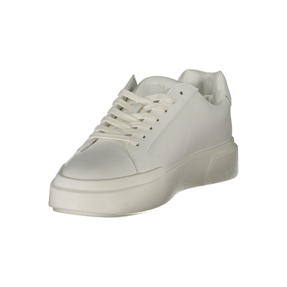 Calvin Klein white platform sneakers detail