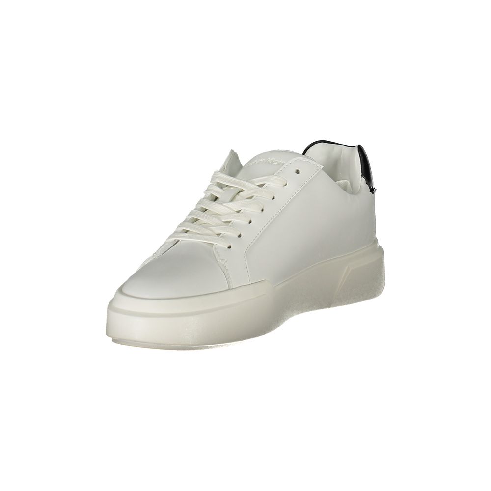 Calvin Klein white premium leather sneakers detail  