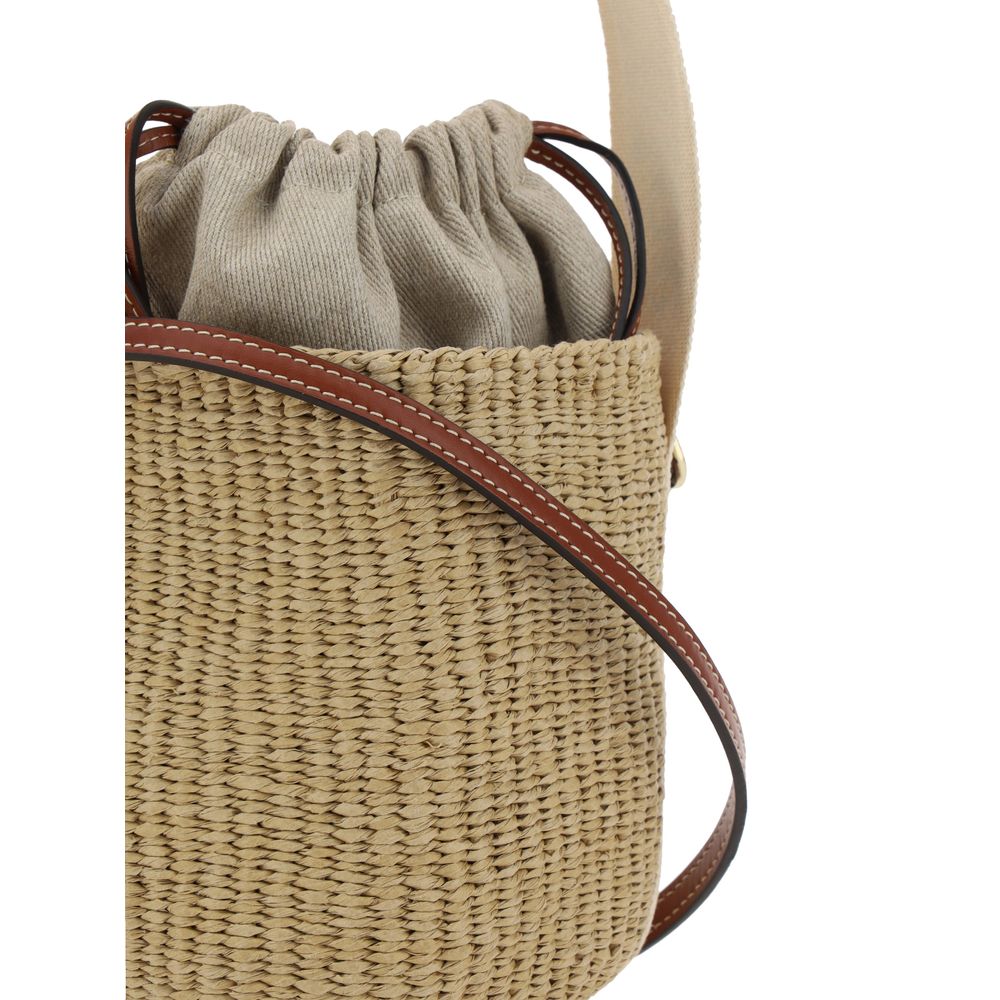Detail of Chlo x Mifuko white Woody raffia basket tote