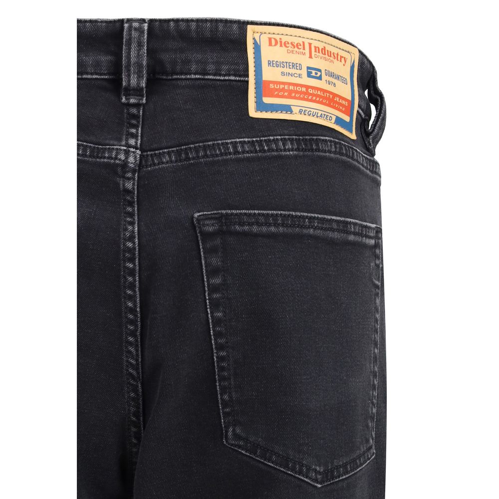 Diesel 1988 D-Ark black relaxed straight jeans detail  