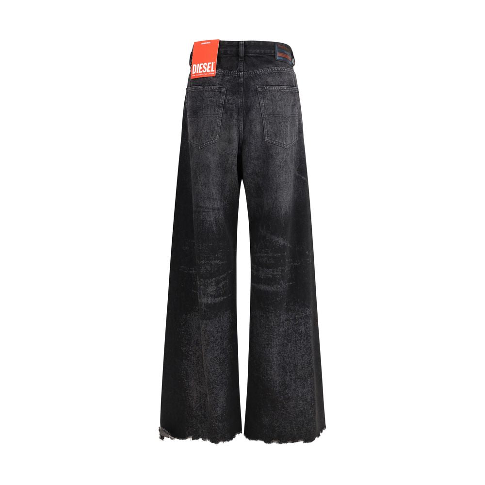 Diesel 1996 D-Sire black wide-leg jeans back view  