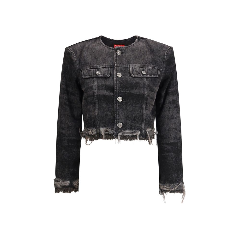 Diesel gray laser engraved cotton hemp denim jacket luxury  