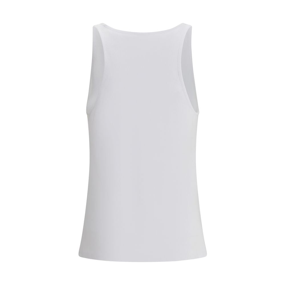 Diesel Oval D white organic cotton ribbed tank top luxury 
