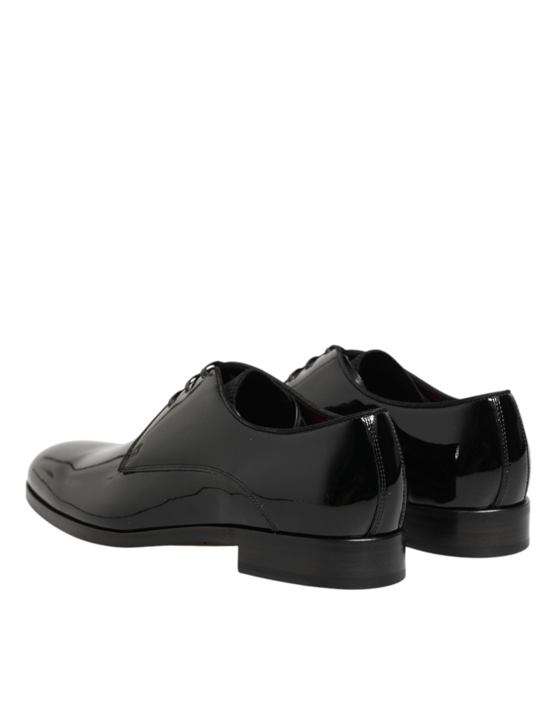 Back view of Dolce & Gabbana black calfskin leather Derby shoes by KILAUE
