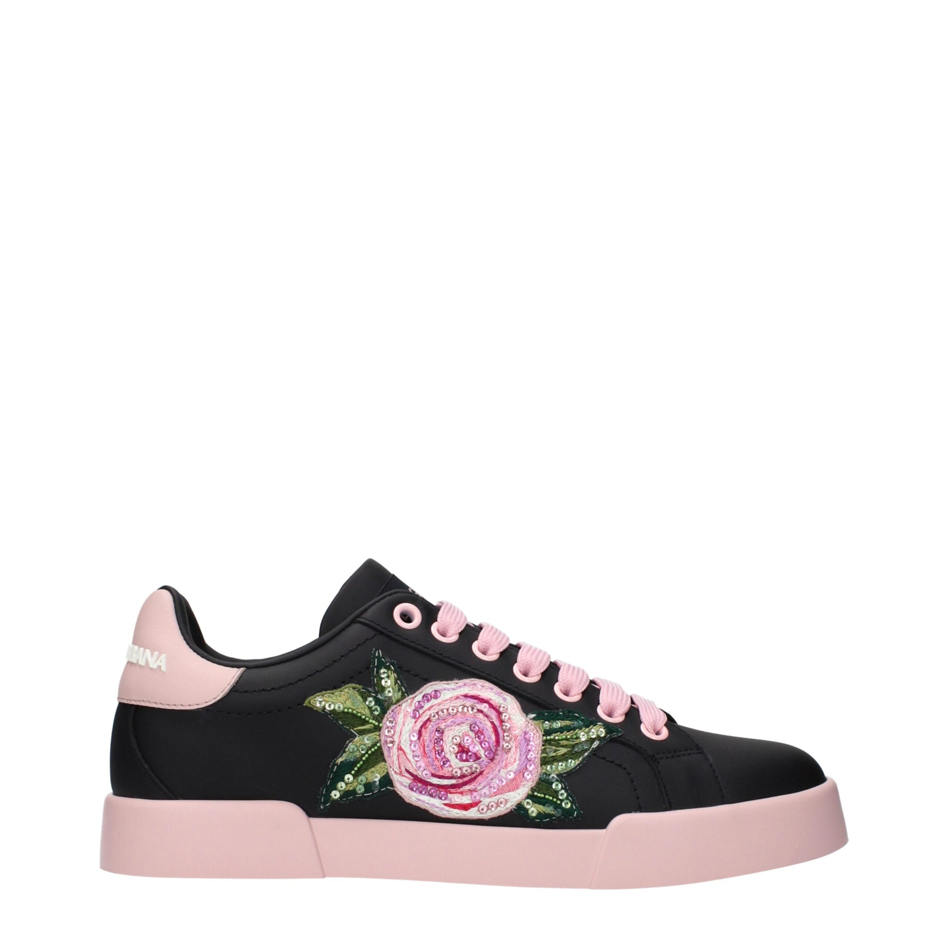 Dolce & Gabbana black leather sneakers by KILAUE
