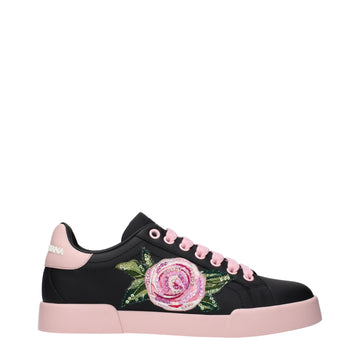 Dolce & Gabbana black leather sneakers by KILAUE
