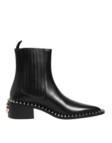 Dolce & Gabbana black leather studded