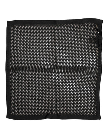 Dolce & Gabbana black patterned cotton pocket square front view