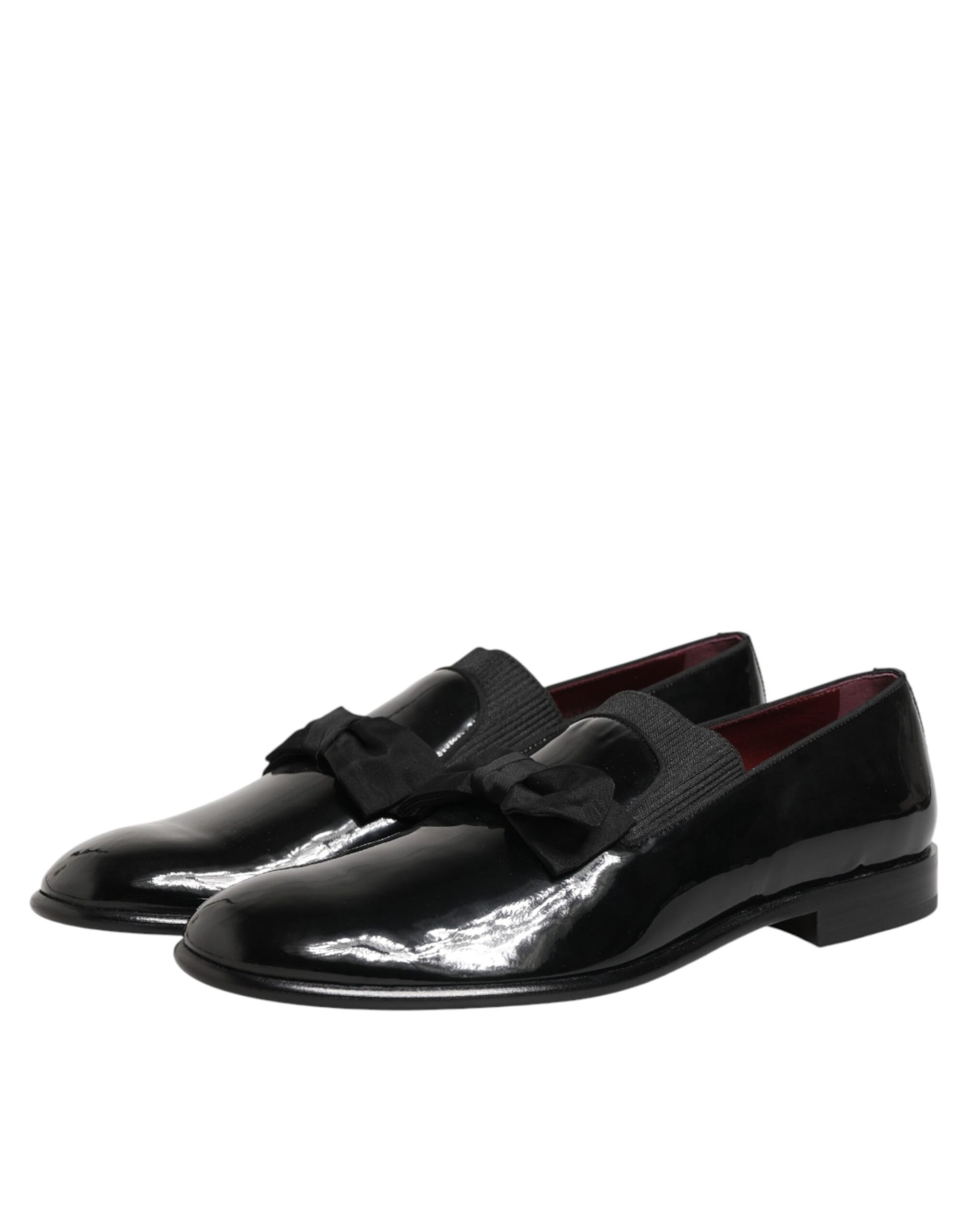 Back view of Dolce & Gabbana black polished leather dress loafers