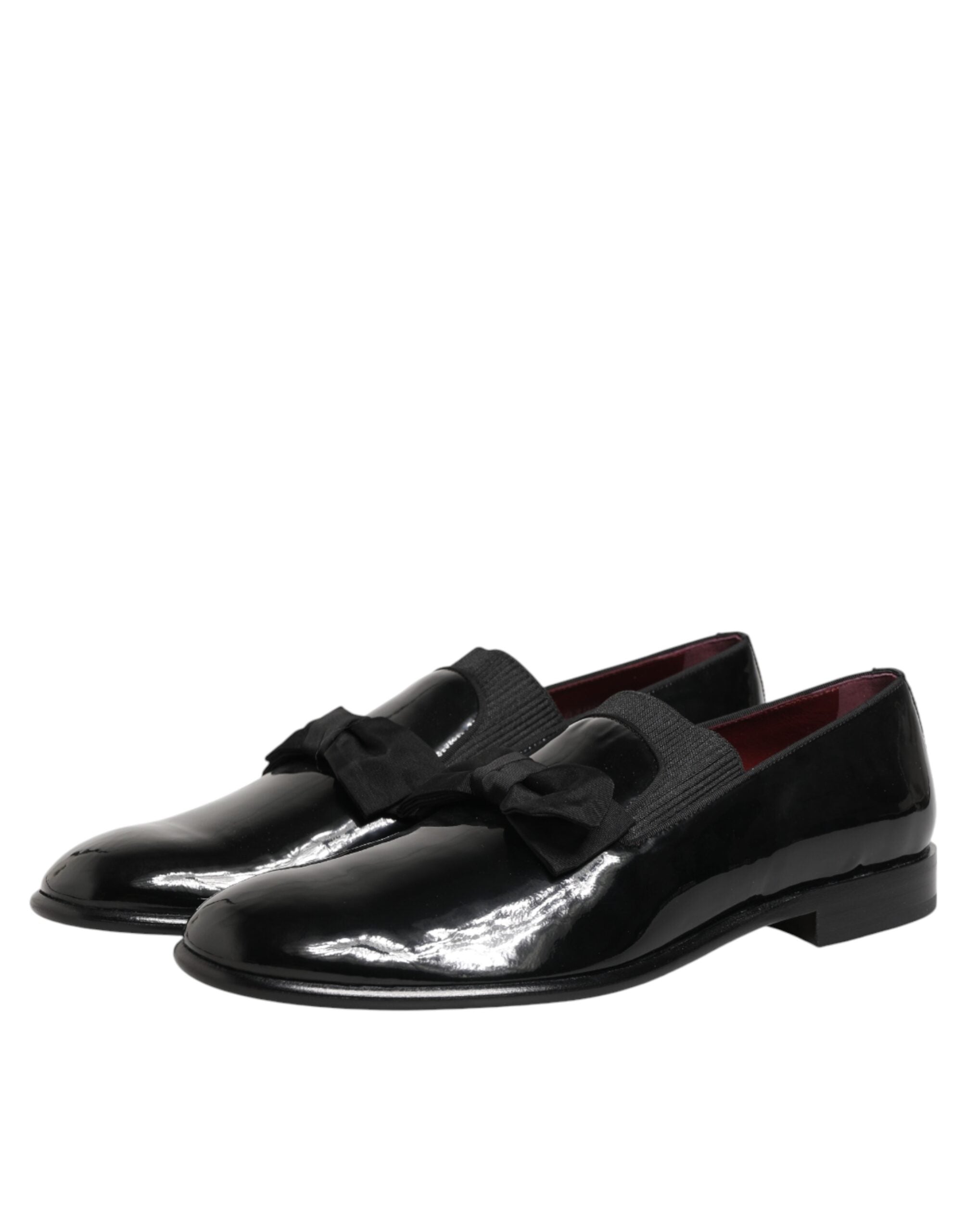 Back view of Dolce & Gabbana black polished leather dress loafers