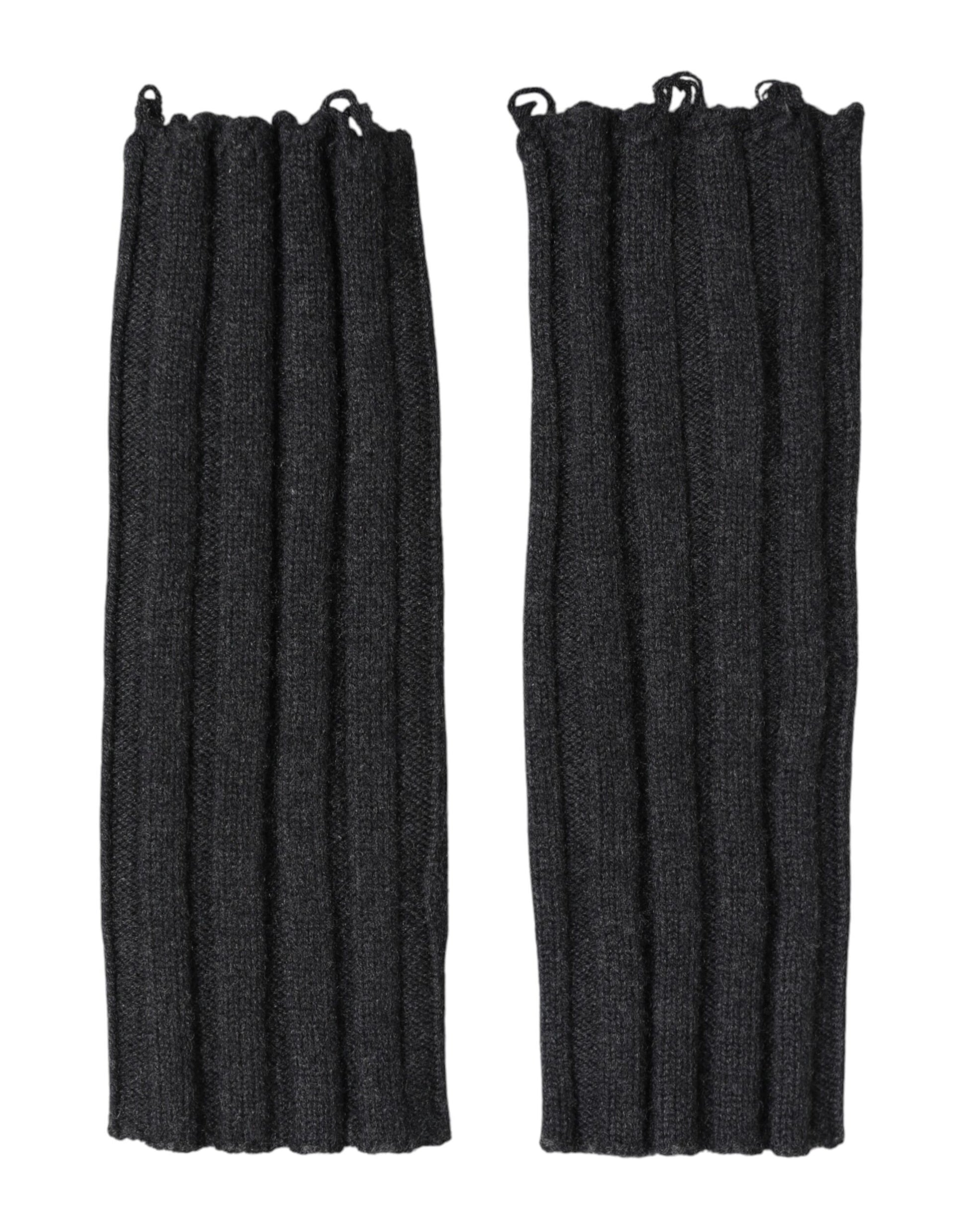 Dolce & Gabbana black virgin wool fingerless gloves by KILAUE
