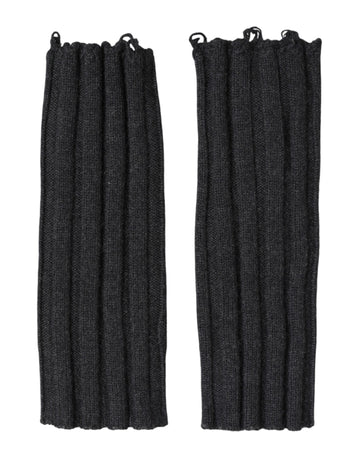 Dolce & Gabbana black virgin wool fingerless gloves by KILAUE
