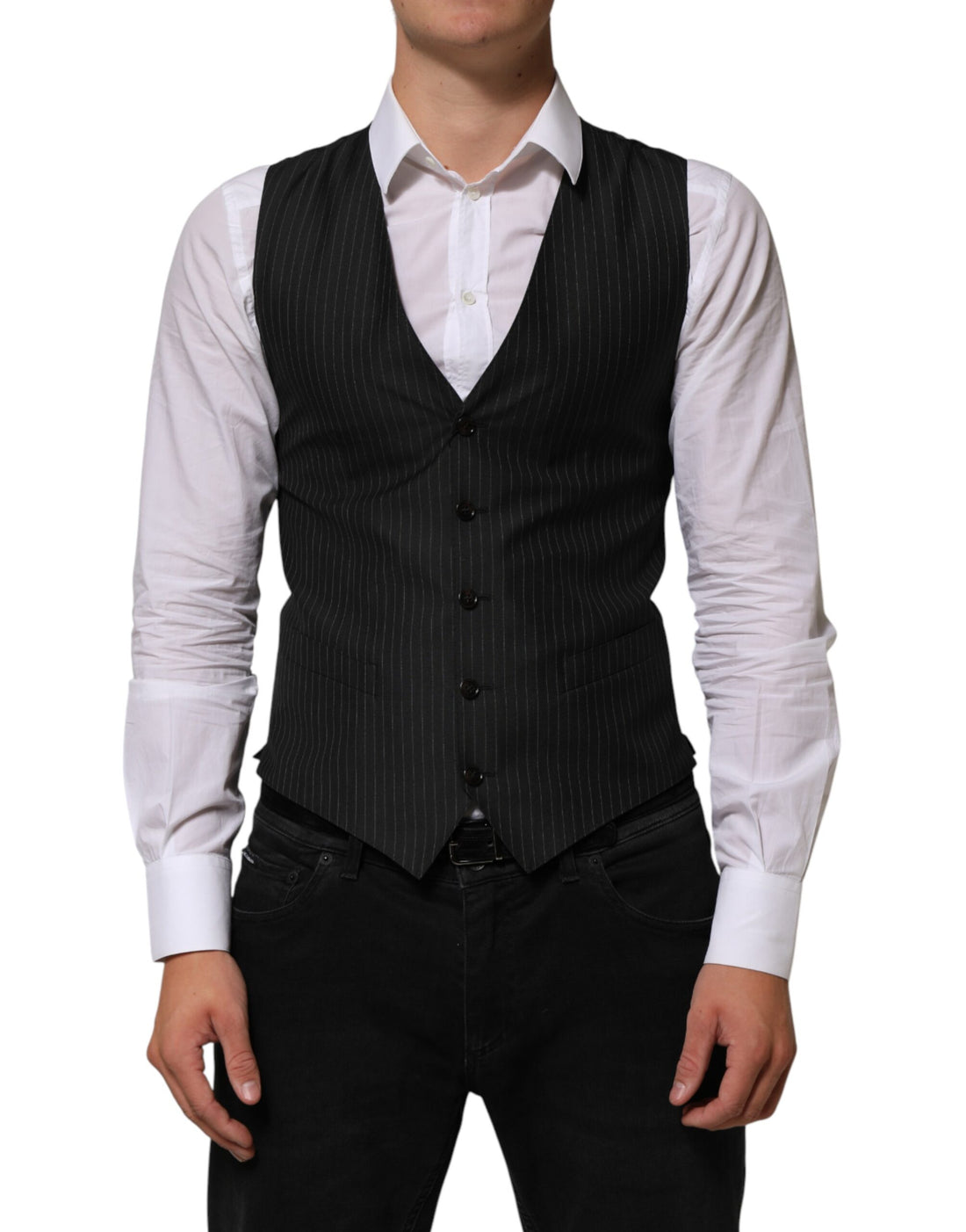 Dolce & Gabbana black wool formal