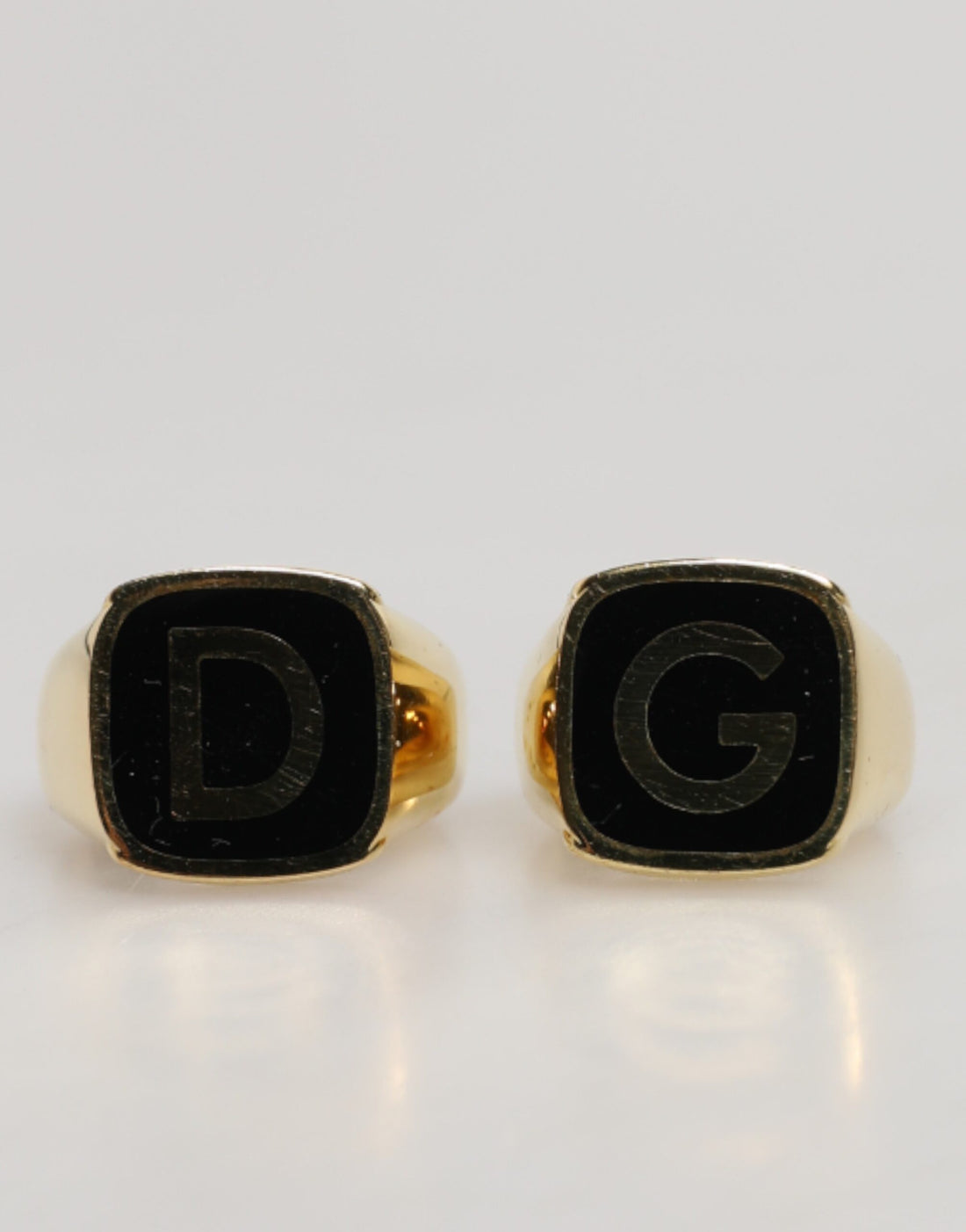 Dolce & Gabbana gold-tone brass black enamel logo