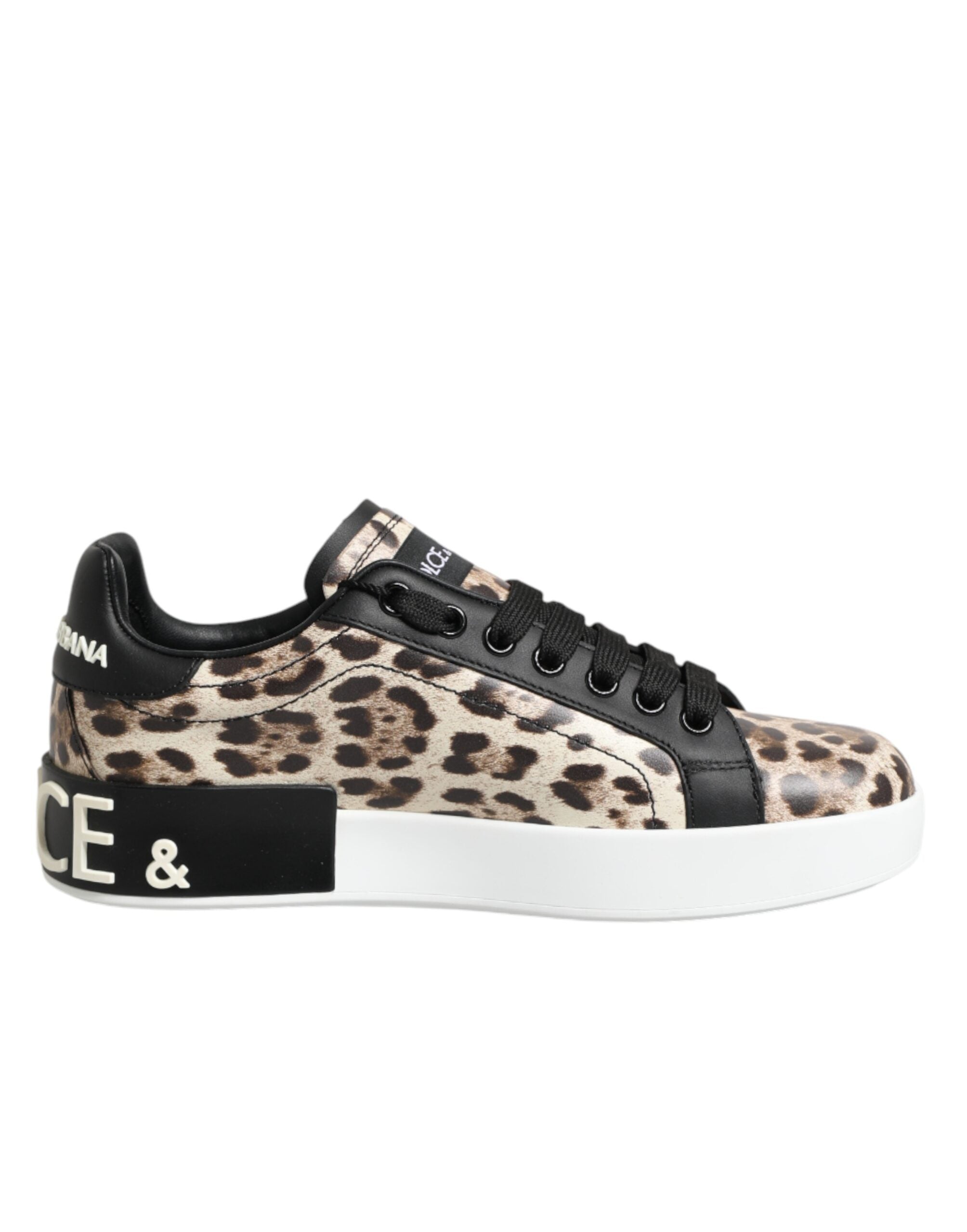 Dolce & Gabbana brown leather leopard low-top sneakers by KILAUE
